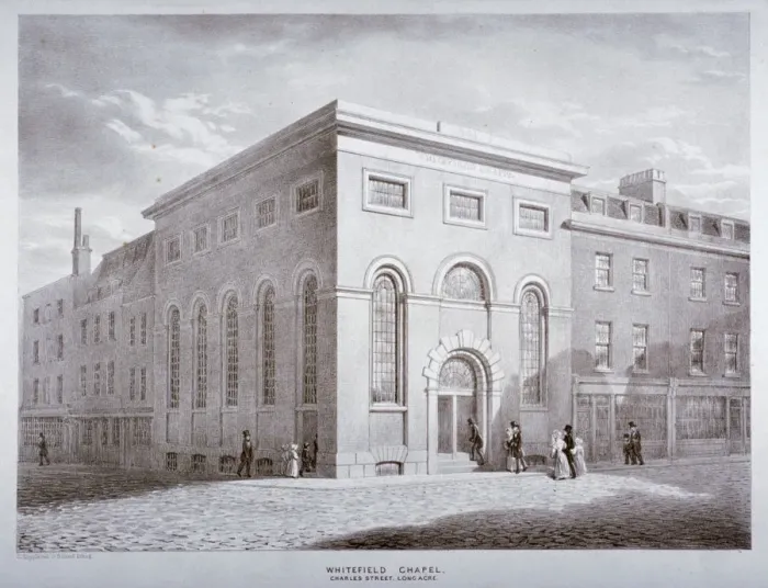 Framed Print : Whitefield Chapel on Charles Street, Westminster, London, c1841. Artist Framed Print : Whitefield Chapel on Charles Street, Westminster, London, c1841. Artist