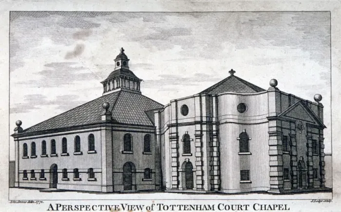 Framed Print : Whitefields Tabernacle, Tottenham Court Road, St Pancras, London, 1772. Artist: J Lodge Framed Print : Whitefields Tabernacle, Tottenham Court Road, St Pancras, London, 1772. Artist: J Lodge