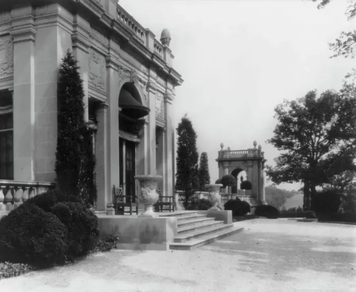 Framed Print : Whitemarsh Hall, Edward Townsend Stotesbury house, Wyndmoor, Pennsylvania, 1922 or 1923. Creator: Frances Benjamin Johnston. Whitemarsh Hall, Edward Townsend Stotesbury house, Wyndmoor, Pennsylvania, 1922 or 1923