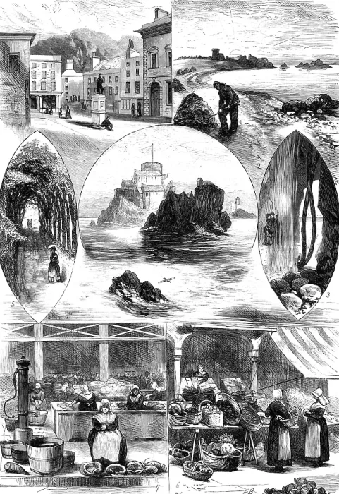 Framed Print : Whitsuntide Holiday Sketches: Jersey, 1880. Creator: H. Buckman Framed Print : Whitsuntide Holiday Sketches: Jersey, 1880. Creator: H. Buckman