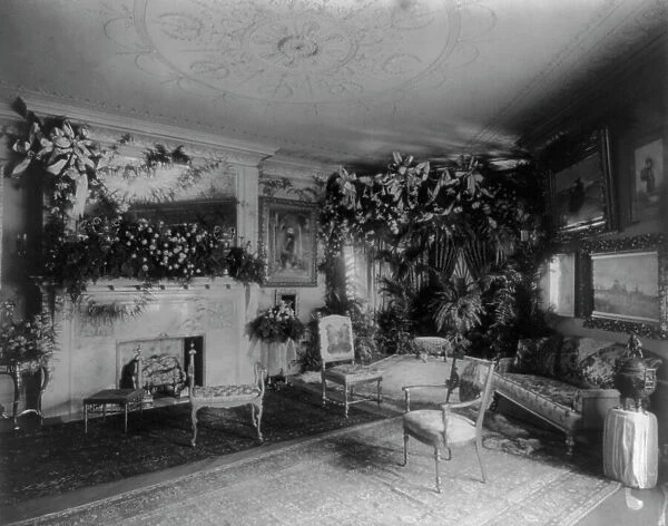 Whittemore House, Washington, D.C. - interior of parlor, showing decorations, c1900. Creator: Frances Benjamin Johnston