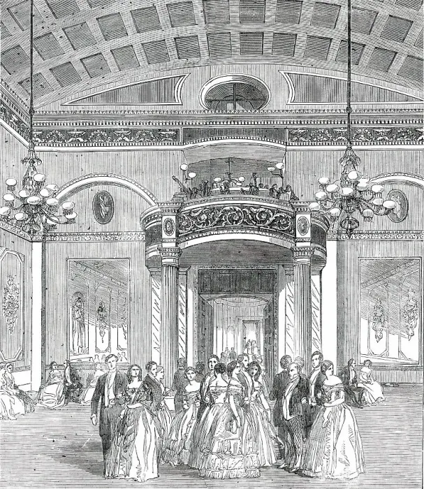 Framed Print : The Whittington Club - New Decoration of the Ball-Room, 1850. Creator: Unknown Framed Print : The Whittington Club - New Decoration of the Ball-Room, 1850. Creator: Unknown