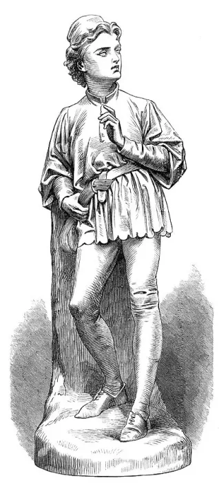 Framed Print : Whittington (sculpture), by C. R. Birch, in the Royal Academy Exhibition, 1869. Creator: Unknown Framed Print : Whittington (sculpture), by C. R. Birch, in the Royal Academy Exhibition, 1869. Creator: Unknown