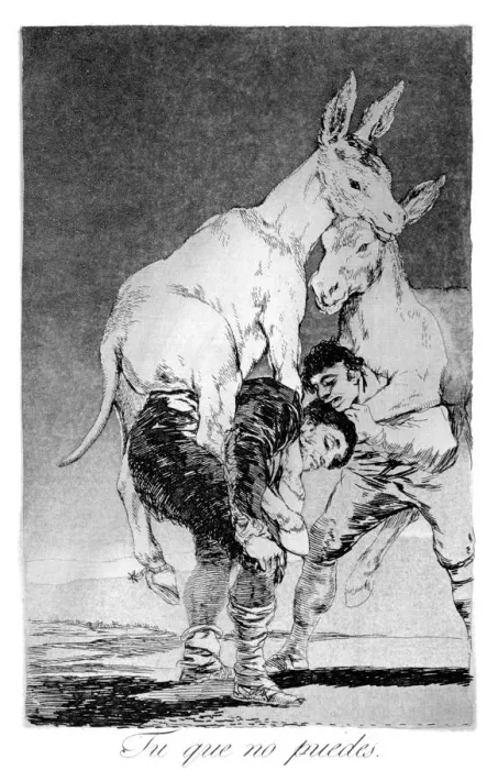 Framed Print : You who cannot, 1799. Artist: Francisco Goya Framed Print : You who cannot, 1799. Artist: Francisco Goya