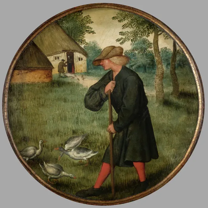 Framed Print : Who Knows why Geese Walk Barefoot?, c1590s. Creator: Pieter Brueghel the Younger Framed Print : Who Knows why Geese Walk Barefoot?, c1590s. Creator: Pieter Brueghel the Younger