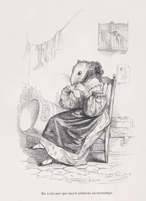 Framed Print : Here is one who mends by nicely biting from Scenes from the Private and Public Life Framed Print : Here is one who mends by nicely biting from Scenes from the Private and Public Life