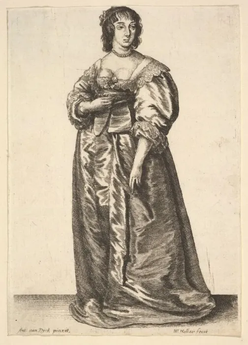Framed Print : Whole-length lady, after Anthony van Dyck, 1625-77. Creator: Wenceslaus Hollar Framed Print : Whole-length lady, after Anthony van Dyck, 1625-77. Creator: Wenceslaus Hollar