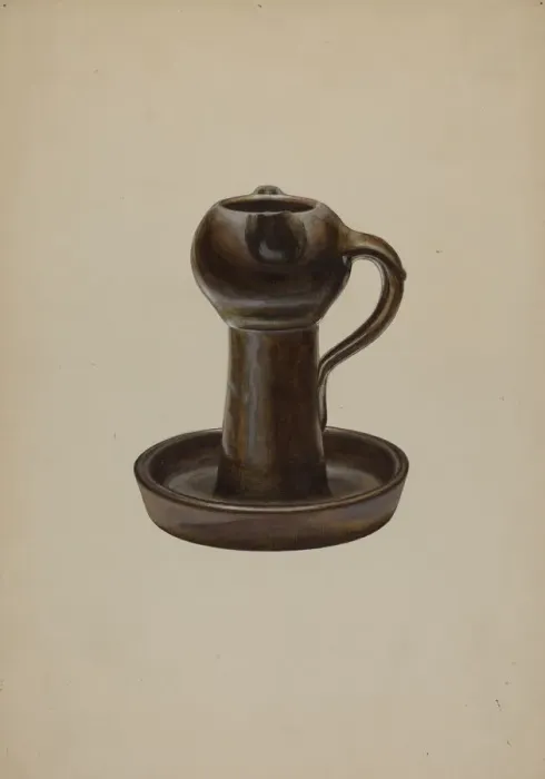 Framed Print : Two Wick Lamp, c. 1940. Creator: Henry Moran Framed Print : Two Wick Lamp, c. 1940. Creator: Henry Moran