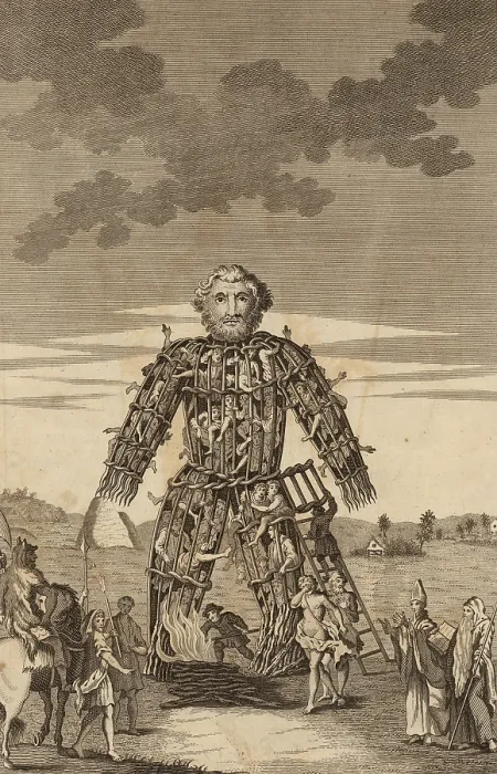 Framed Print : Wicker man, 1781. Creator: Anonymous Framed Print : Wicker man, 1781. Creator: Anonymous