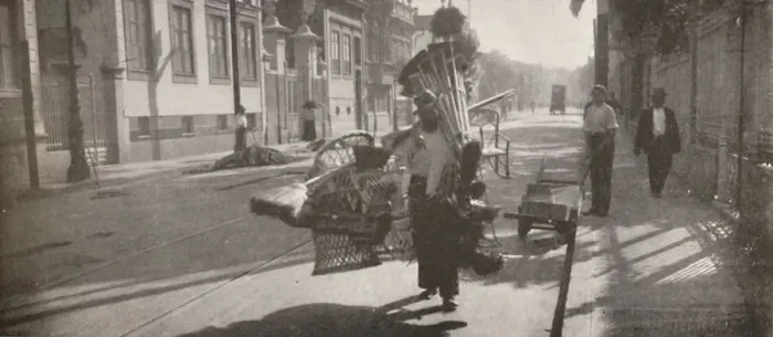 Framed Print : The wicker-work vendor, 1914
