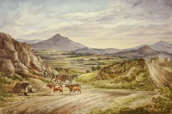 Framed Print : Wicklow Hills, 1843. Creator: Elizabeth Murray Framed Print : Wicklow Hills, 1843. Creator: Elizabeth Murray