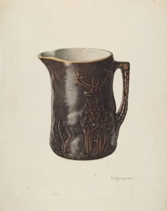 Framed Print : Wide Top Jug or Pitcher, c. 1940. Creator: Carl Buergerniss Framed Print : Wide Top Jug or Pitcher, c. 1940. Creator: Carl Buergerniss