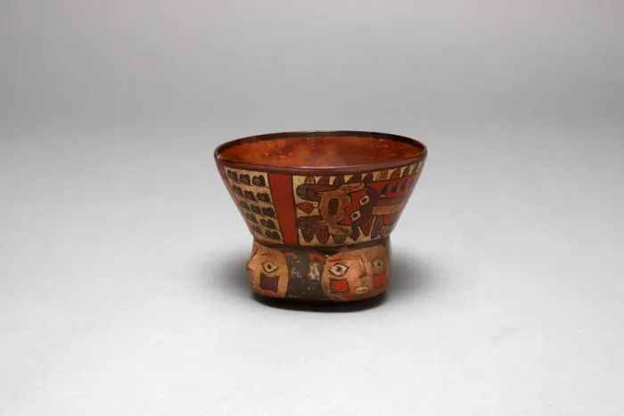 Framed Print : Wide-Mouth Cup Depicting a Costumed Performer and Mice, with Modeled Heads, 180 B. C. / A. D Framed Print : Wide-Mouth Cup Depicting a Costumed Performer and Mice, with Modeled Heads, 180 B. C. / A. D