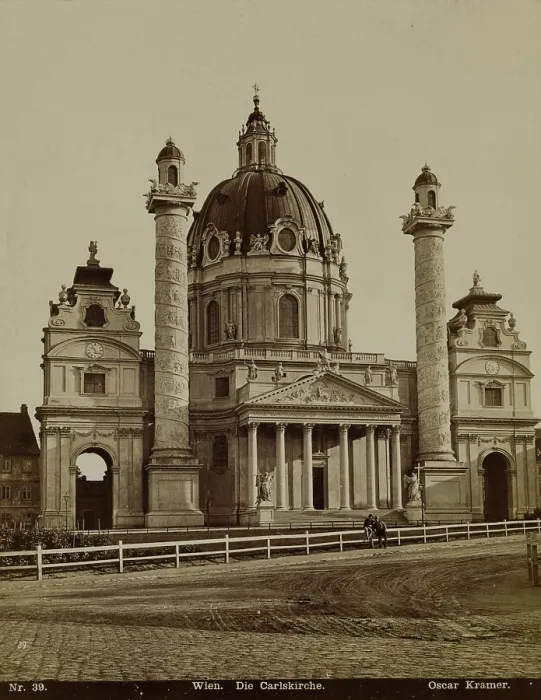 Framed Print : Wien. Die Carlskirche, late 19th century. Creator: Oscar Kramer Framed Print : Wien. Die Carlskirche, late 19th century. Creator: Oscar Kramer