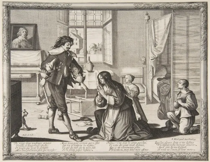Framed Print : The Wife-Beater, ca. 1633. Creator: Abraham Bosse Framed Print : The Wife-Beater, ca. 1633. Creator: Abraham Bosse