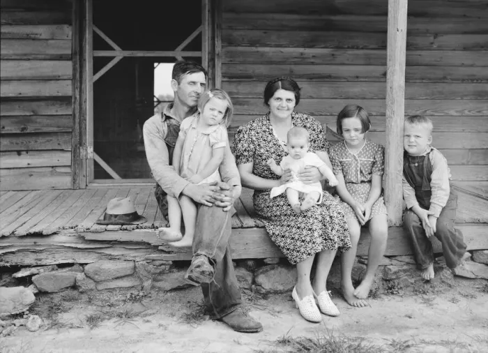 Framed Print : Wife and children of tobacco sharecropper on front... Person County, North Carolina, 1939 Creator: Dorothea Lange Framed Print : Wife and children of tobacco sharecropper on front... Person County, North Carolina, 1939 Creator: Dorothea Lange