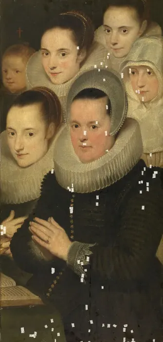 Framed Print : Wife of the donor with five daughters, c1620s. Creator: Cornelis de Vos Framed Print : Wife of the donor with five daughters, c1620s. Creator: Cornelis de Vos