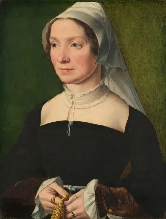 Framed Print : Wife of a Member of the de Hondecoeter Family, 1543. Creator: Antwerp 16th Century Framed Print : Wife of a Member of the de Hondecoeter Family, 1543. Creator: Antwerp 16th Century