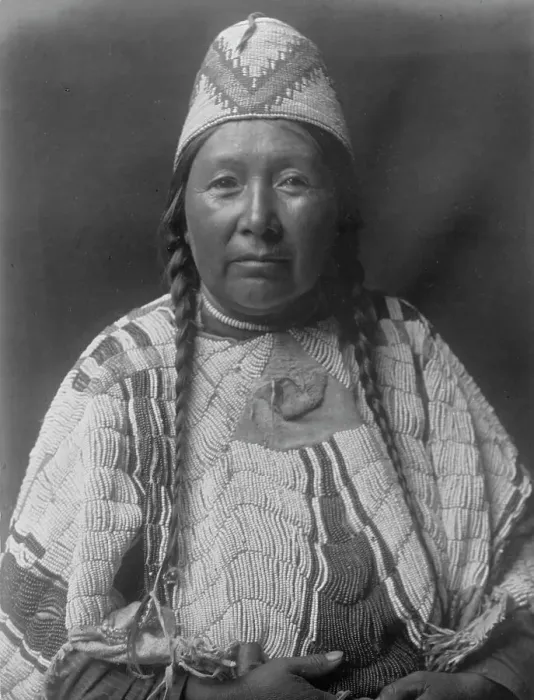 Framed Print : Wife of Mnainak-Yakima, c1910. Creator: Edward Sheriff Curtis Framed Print : Wife of Mnainak-Yakima, c1910. Creator: Edward Sheriff Curtis