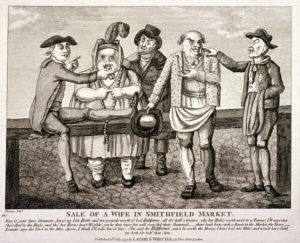Wife being sold at Smithfield Market, London. 1797