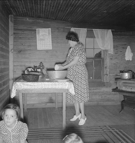 Wife of tobacco sharecropper in kitchen of home, Person County, North Carolina, 1939. Creator: Dorothea Lange