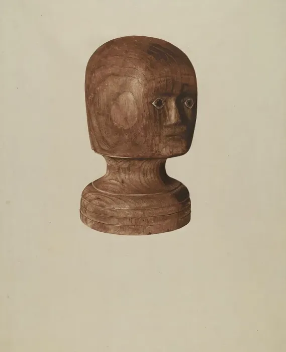 Framed Print : Wig Block, 1935 / 1942. Creator: Mildred E Bent Framed Print : Wig Block, 1935 / 1942. Creator: Mildred E Bent