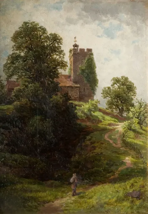 Framed Print : Wigmore Church, near Ludlow, 1880. Creator: Samuel Henry Baker Framed Print : Wigmore Church, near Ludlow, 1880. Creator: Samuel Henry Baker