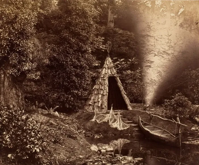 Framed Print : The Wigwam, a Canadian Scene at Penllergare, ca. 1855. Creator: John Dillwyn Llewelyn Framed Print : The Wigwam, a Canadian Scene at Penllergare, ca. 1855. Creator: John Dillwyn Llewelyn