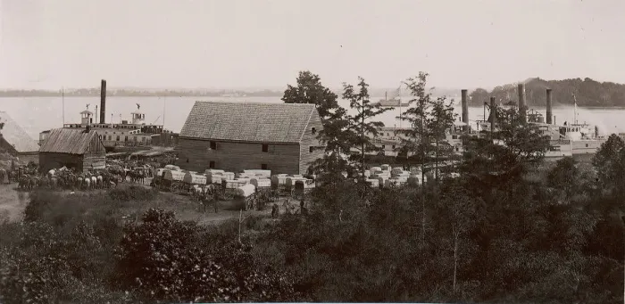 Framed Print : Wilcox Landing, 1861-65. Creator: Andrew Joseph Russell