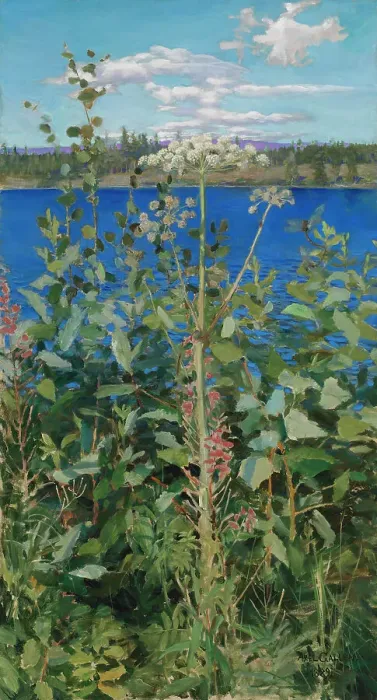 Framed Print : Wild Angelica, 1889. Creator: Akseli Gallen-Kallela Framed Print : Wild Angelica, 1889. Creator: Akseli Gallen-Kallela