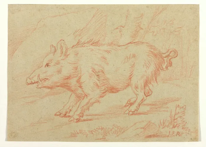 Framed Print : Wild Boar, between 1698 and 1769. Creator: Johann Elias Ridinger Framed Print : Wild Boar, between 1698 and 1769. Creator: Johann Elias Ridinger