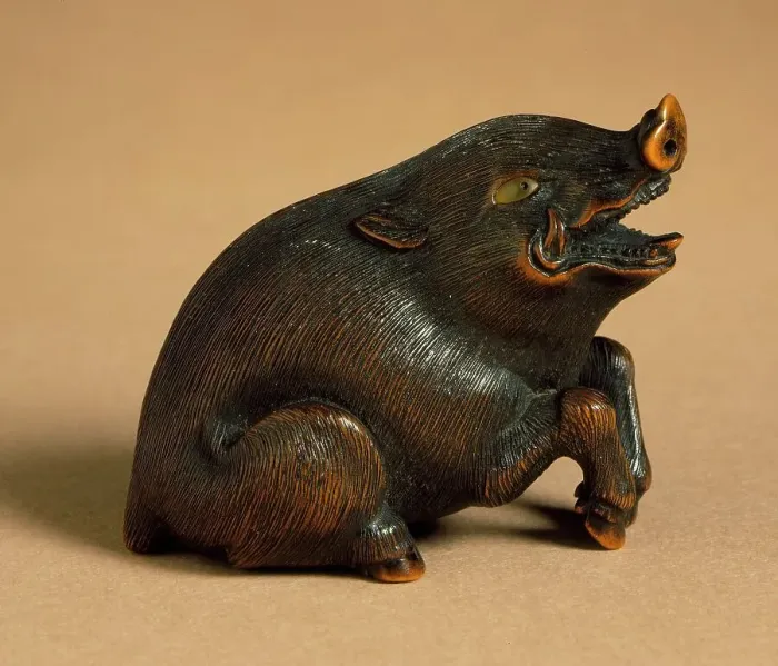 Framed Print : Wild Boar, First half of 19th century. Creators: Unknown, Naito Toyomasa