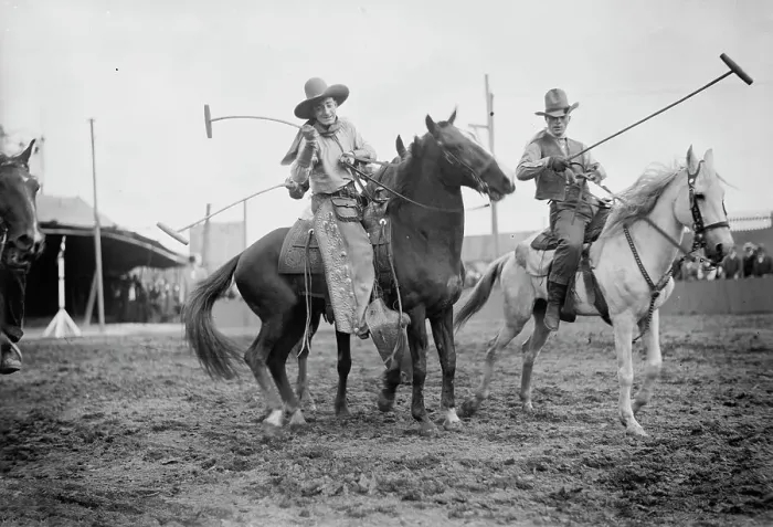 Framed Print : Wild West Polo, Coney Isl. between c1910 and c1915. Creator: Bain News Service Framed Print : Wild West Polo, Coney Isl. between c1910 and c1915. Creator: Bain News Service