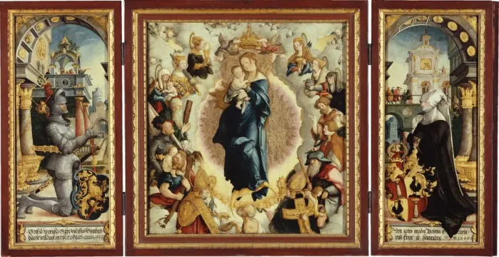 Framed Print : The Wildenstein Altarpiece (open). Artist: Master of Messkirch (ca. 1500-1543) Framed Print : The Wildenstein Altarpiece (open). Artist: Master of Messkirch (ca. 1500-1543)