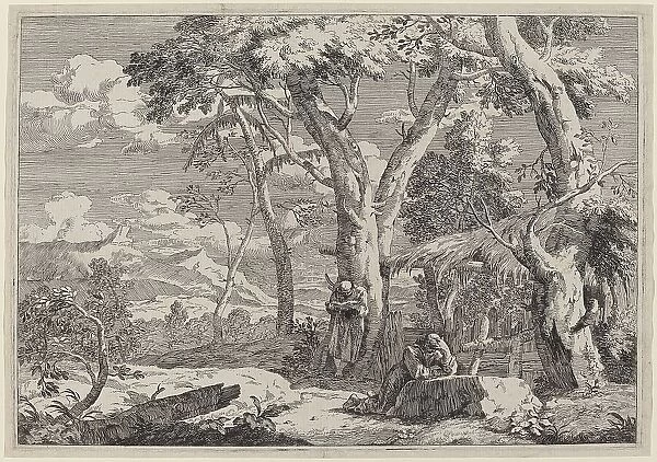 Wilderness Landscape with Two Monks. Creator: Marco Ricci