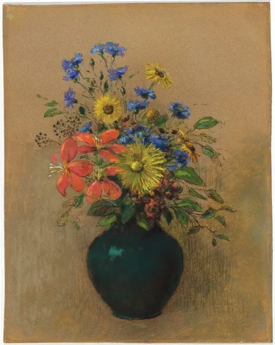 Framed Print : Wildflowers, c. 1905. Creator: Odilon Redon Framed Print : Wildflowers, c. 1905. Creator: Odilon Redon