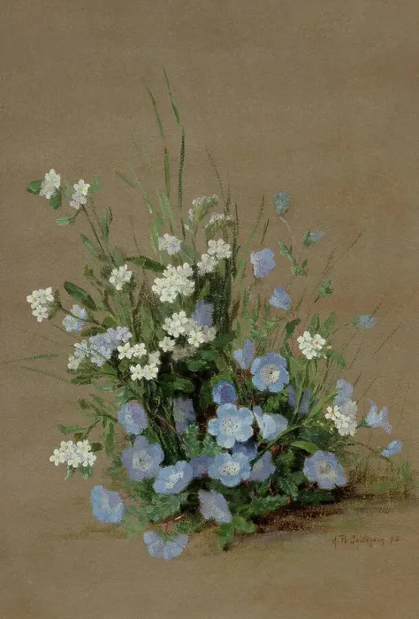 Framed Print : Wildflowers with forget-me-nots, 1893. Creator: Chittenden, Alice Brown (1859-1944) Framed Print : Wildflowers with forget-me-nots, 1893. Creator: Chittenden, Alice Brown (1859-1944)
