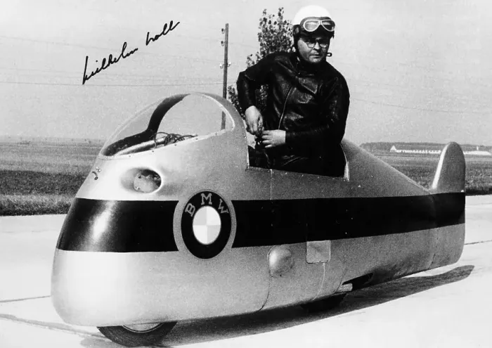 Framed Print : Wilhelm Noll on a 500cc BMW motorcycle, 1955 Framed Print : Wilhelm Noll on a 500cc BMW motorcycle, 1955