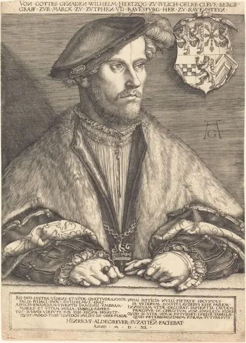 Framed Print : Wilhelm V, Duke of Julich, Cleve and Berg, 1540. Creator: Heinrich Aldegrever Framed Print : Wilhelm V, Duke of Julich, Cleve and Berg, 1540. Creator: Heinrich Aldegrever