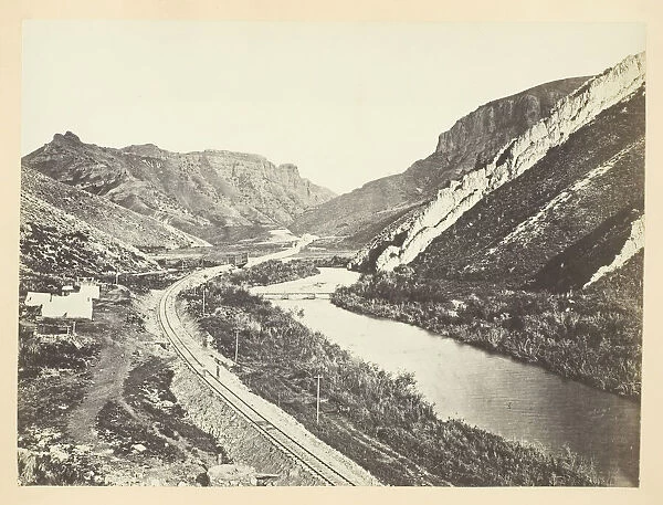 Wilhelmina's Pass, Distant View of Serrated Rocks or Devil's Slide, Weber Canon, Utah, 1868 / 69. Creator: Andrew Joseph Russell