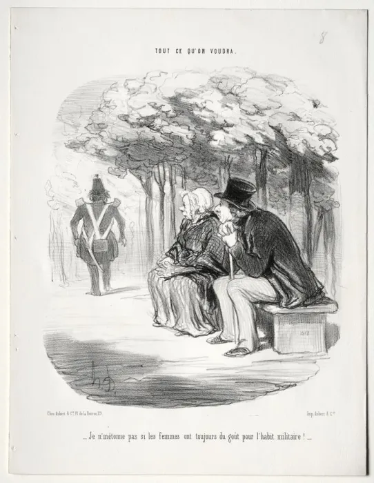 Framed Print : What you will, plate 51: I do not wonder that women are always fond of the military uniform?, 1848 Framed Print : What you will, plate 51: I do not wonder that women are always fond of the military uniform?, 1848