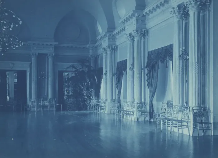 Framed Print : Willard Hotel ballroom, between 1901 and 1910. Creator: Frances Benjamin Johnston Framed Print : Willard Hotel ballroom, between 1901 and 1910. Creator: Frances Benjamin Johnston