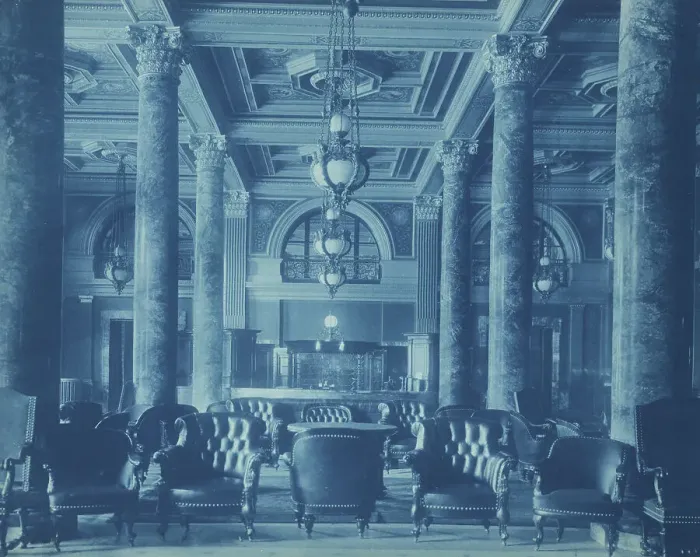 Framed Print : Willard Hotel lobby, between 1901 and1910. Creator: Frances Benjamin Johnston Framed Print : Willard Hotel lobby, between 1901 and1910. Creator: Frances Benjamin Johnston