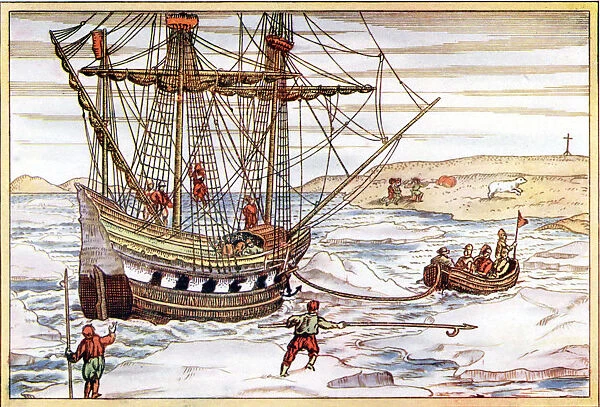 Willem Barents ship among the Arctic ice, 1594-1597