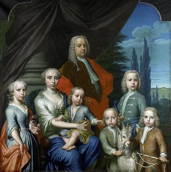 Willem Philip Kops (1695-1756), with his Wife and Children, 1738. Creator: Frans Decker