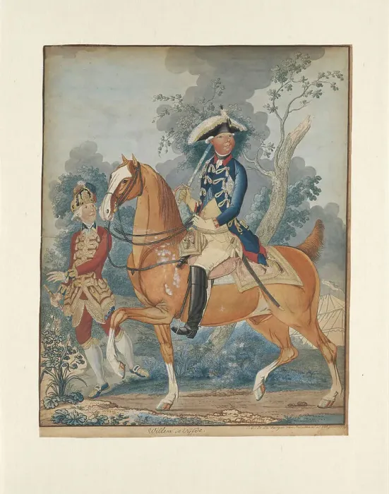 Framed Print : Willem V on horseback, 1778. Creator: Isaac Lodewijk La Fargue Framed Print : Willem V on horseback, 1778. Creator: Isaac Lodewijk La Fargue