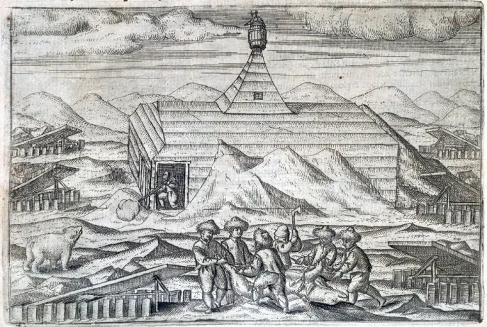Framed Print : William Barents Arctic expedition, 1596-1597 (1598) Framed Print : William Barents Arctic expedition, 1596-1597 (1598)
