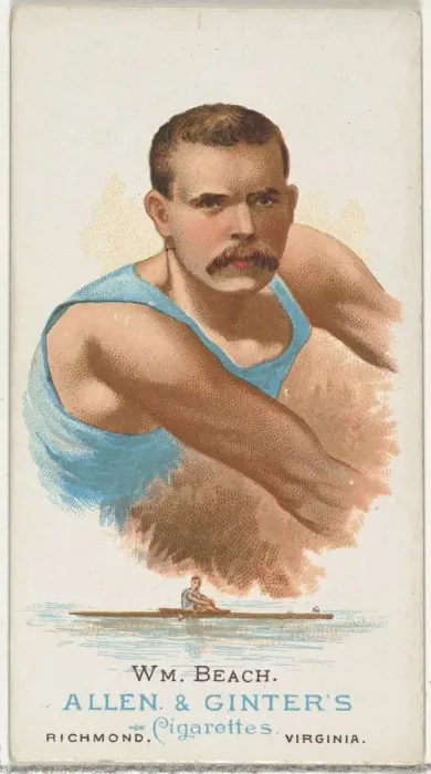 Framed Print : William Beach, Oarsman, from Worlds Champions, Series 1 (N28) for Allen & Framed Print : William Beach, Oarsman, from Worlds Champions, Series 1 (N28) for Allen &