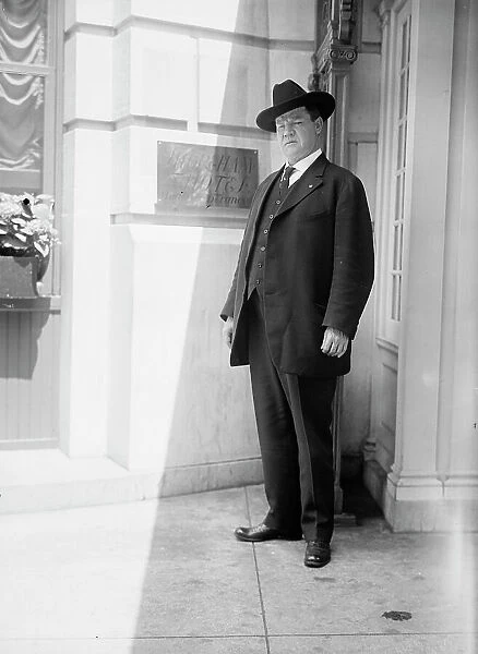 William Big Bill Haywood, Labor Agitator, Leaving Shoreham Hotel, 1916. Creator: Harris & Ewing. William Big Bill Haywood, Labor Agitator, Leaving Shoreham Hotel, 1916. Creator: Harris & Ewing