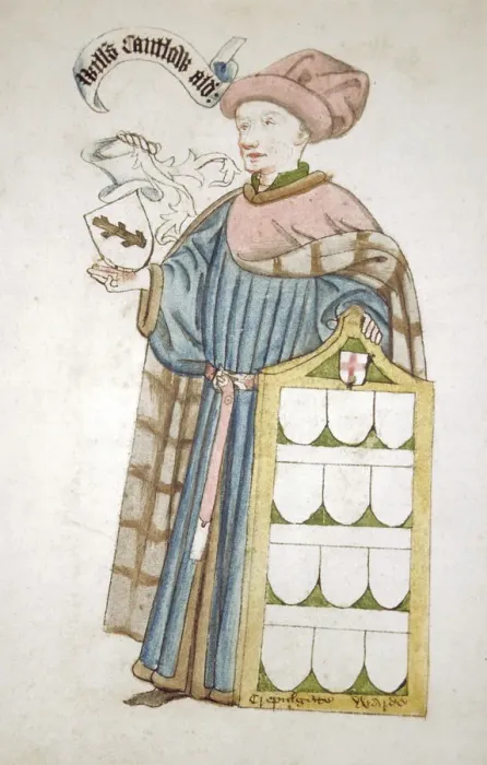 Framed Print : William Cantelowe, Sheriff of London 1448-1449, in aldermanic robes, c1450 Framed Print : William Cantelowe, Sheriff of London 1448-1449, in aldermanic robes, c1450